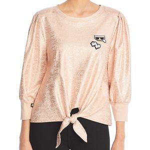 Karl Lagerfeld Karl Emoji Knot Front Sweatshirt